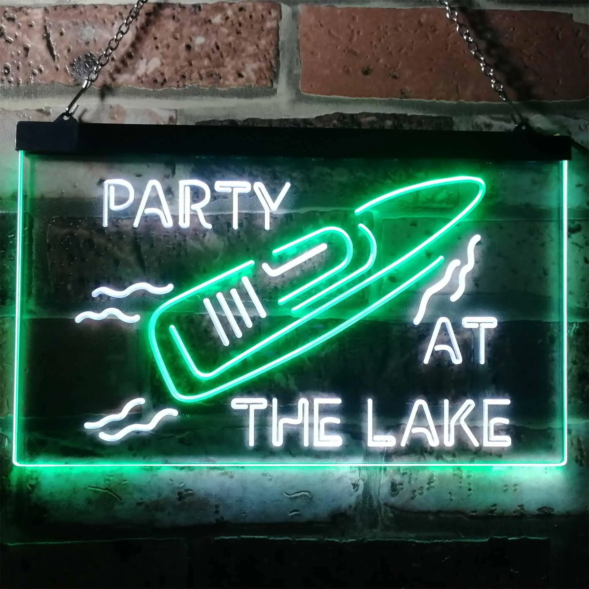 

Party at The Lake Ship Ocean Dual Color Led Neon Sign st6-i3126