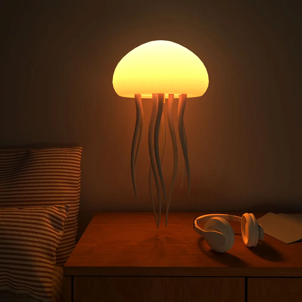 Colourful Jellyfish Night Lights Voice Control Bedside Lamp Flexible Tentacles  Jellyfish-Shape Atmosphere Lights for Home Decor