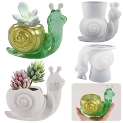 Crystal Glue Silicone Mold Snail 3d Flower Potted Plant Table Storage Box Diy Resin Plaster 3d Snail Pottery Mould