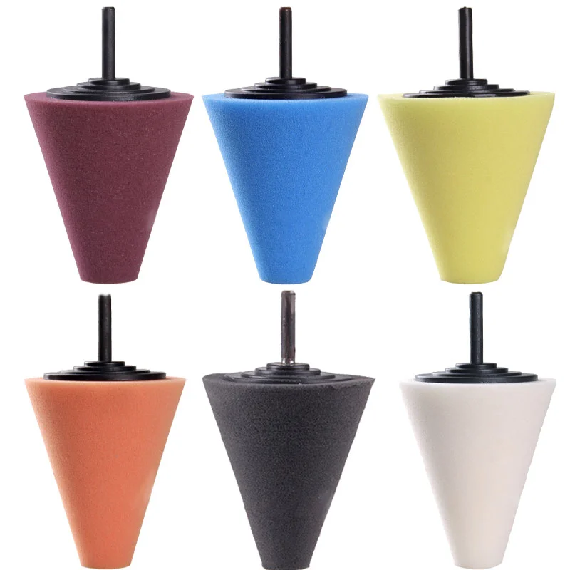 

Auto Wheel Polishing Sponge Used for Electric Drill Car Hub Buffing Sponge Polishing Cone Kit Auto Body Wheel Care Wash Cleaning