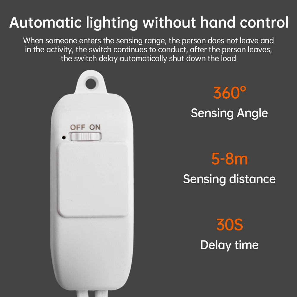 Microwave Radar Sensor Switch Controller AC110V-265V 5-8m T5 T8 Tube LED Light Hand Scan Sensing Switch Smart Home