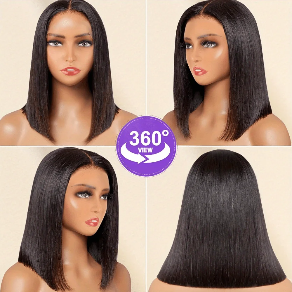 30 Inch Bot Recht Transparant 4X4 Lace Frontale Human Hair Pruiken 200 Dichtheid Braziliaanse Remy 4X4 Lace Front Pruik Bob Voor Vrouwen