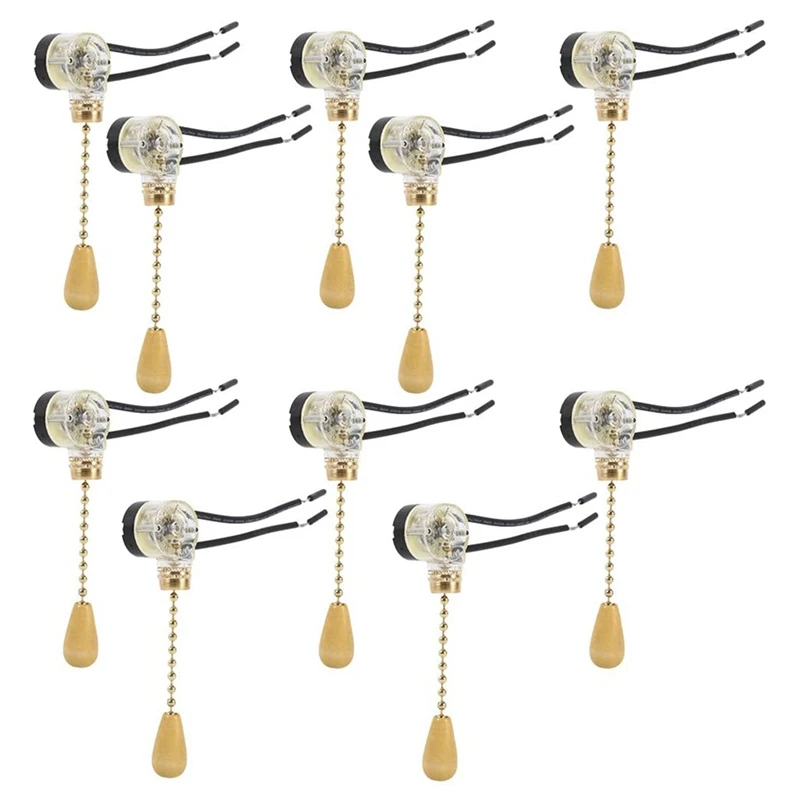 

Y17A 10Pcs Wall Light Pull Switch Home Ceiling Fan Lamp Ceiling Fan Wall Light Replacement Pull Chain Cord Switch