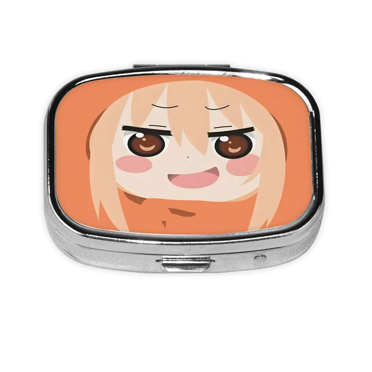 

U-Umarues Cute Face Mangas Compact Pill Case for Pockets Purse Classic Medicine Organizer Storage Case Pill Box For Travel