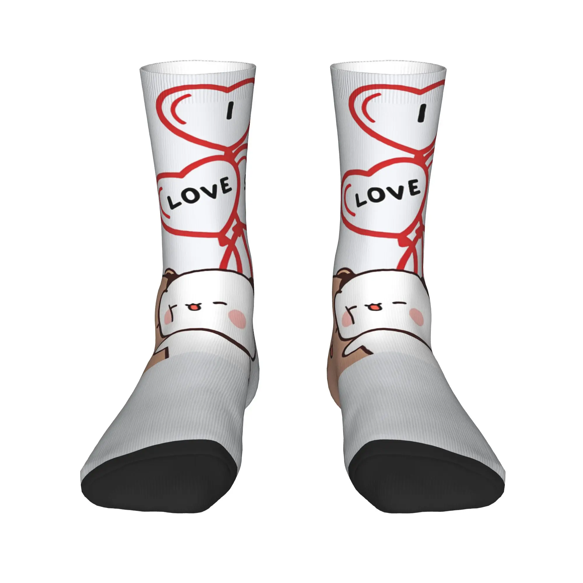 Men Socks I Love You DuDu BuBu Stockings Autumn Funny Soft Breathable Socks Graphic Running Non Slip Socks