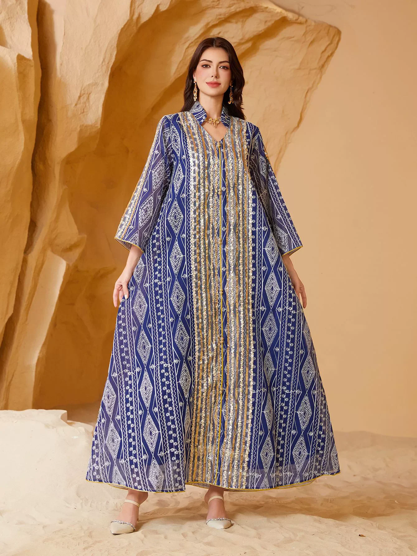 Moyen-orient musulman luxe mode saoudienne dubaï robe de soirée musulmane grande perle brodée robe à paillettes