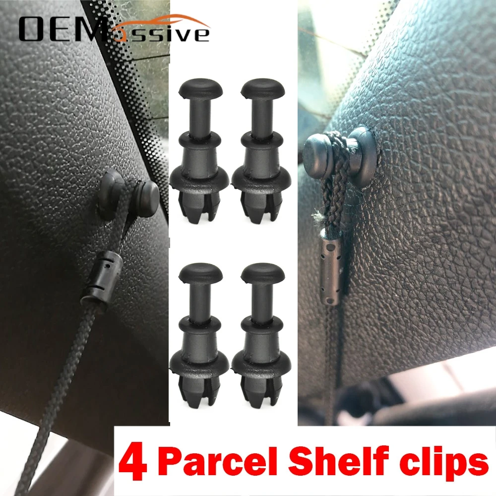 4PCS For Audi A3 S3 Q2 Q3 Q5 SQ5 Parcel Shelf String Clip 8P0862528 1M6867574A Retainer Strap Knob Replacement Set