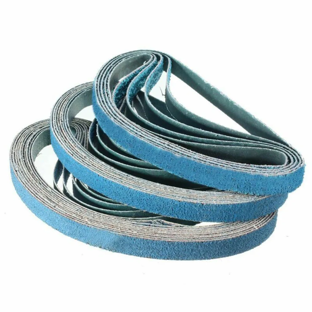 Non-metal Sanding Belts Supplies Tools Workshop Metal Sander Zirconia 1/2x18 inch 30pcs 40 60 80 Grit Grinding