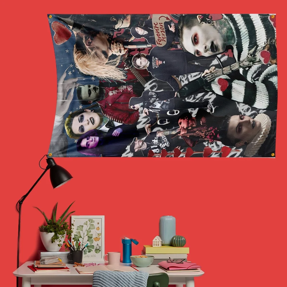 Motionless In White Inspired Rock Music Flag 3x5 FT 90x150cm Polyester Decorative Banner Tapestry For Music Fans Bedroom Wall De