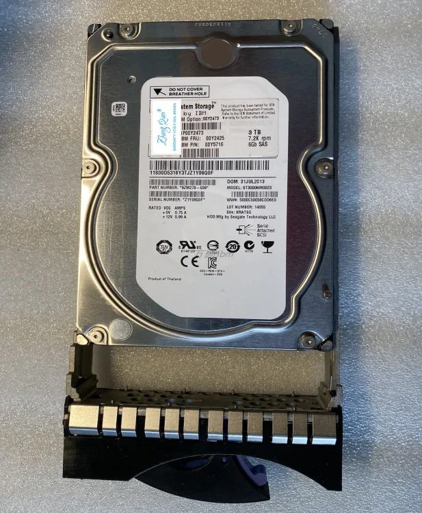 

For IBM 00Y2425 00Y2473 00Y5716 3.5 3T 7.2K SAS server V3500 V3700 3TB