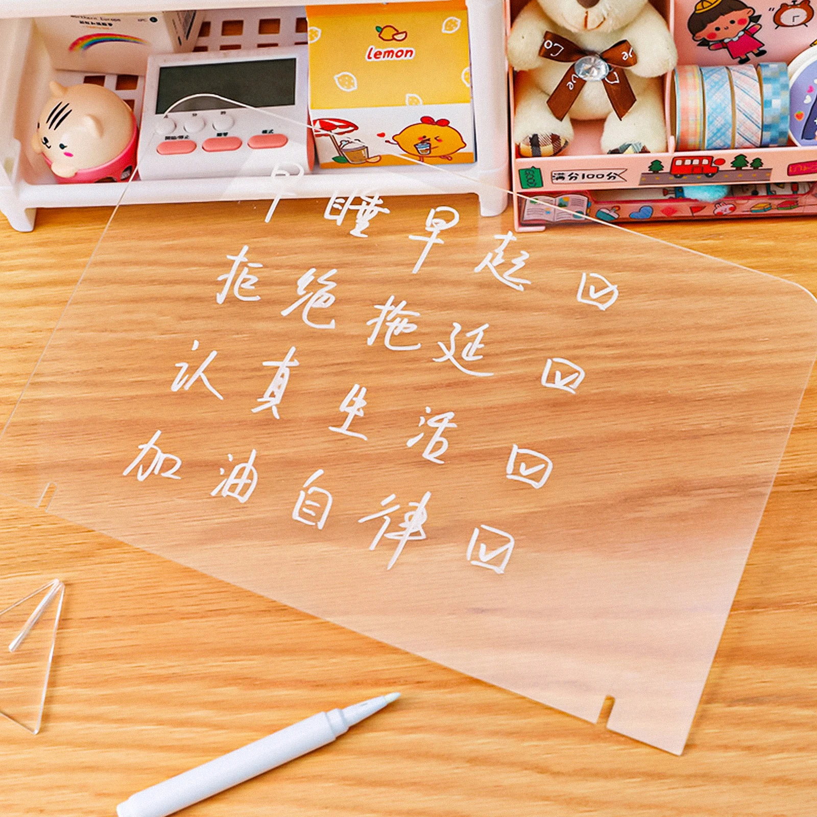 

5 Pcs Writing Board Desktop Message Boards Portable Whiteboard Transparent Rewritable Acryilic Office
