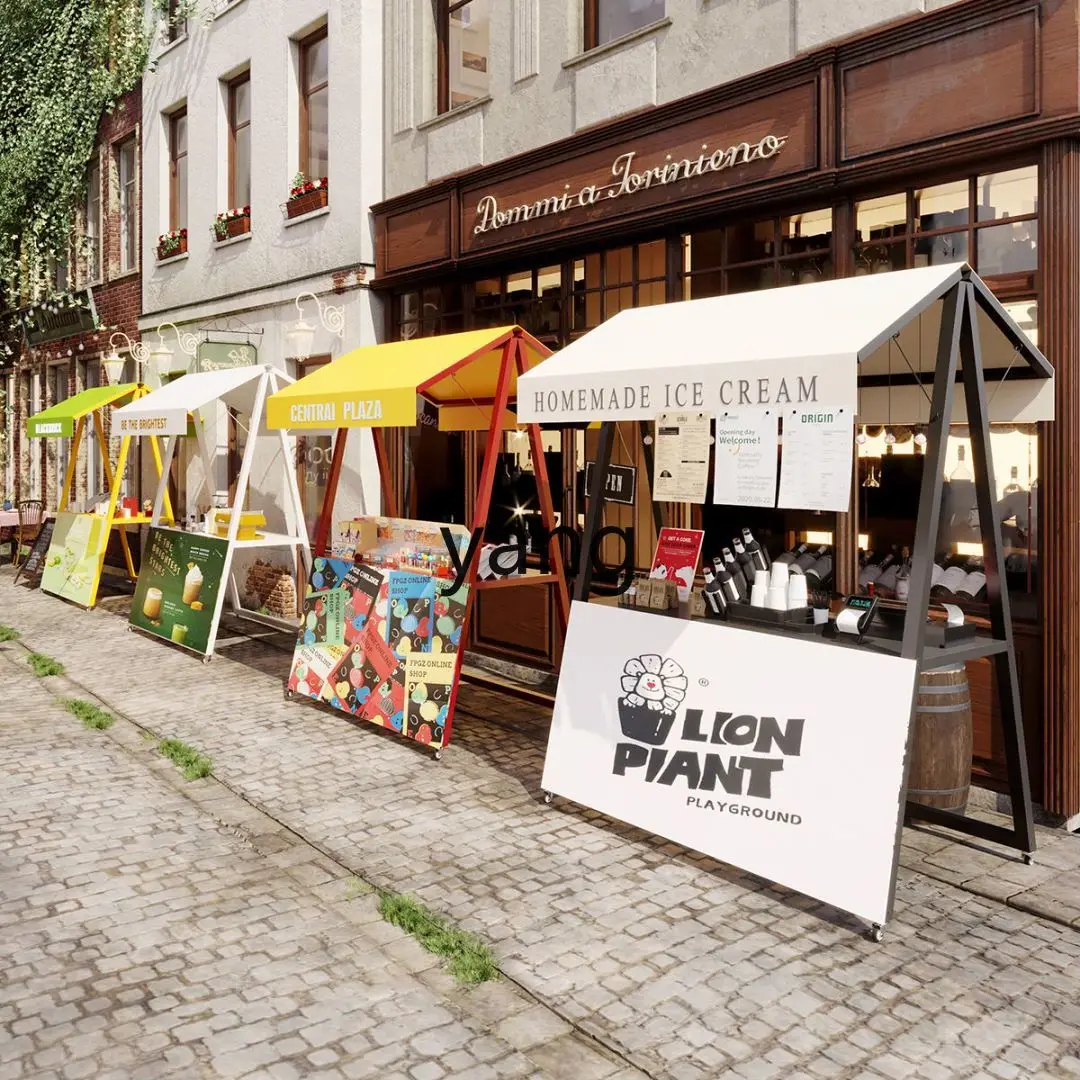 LTT mobile foldable stall outdoor shed stall display stand wrought iron promotional float