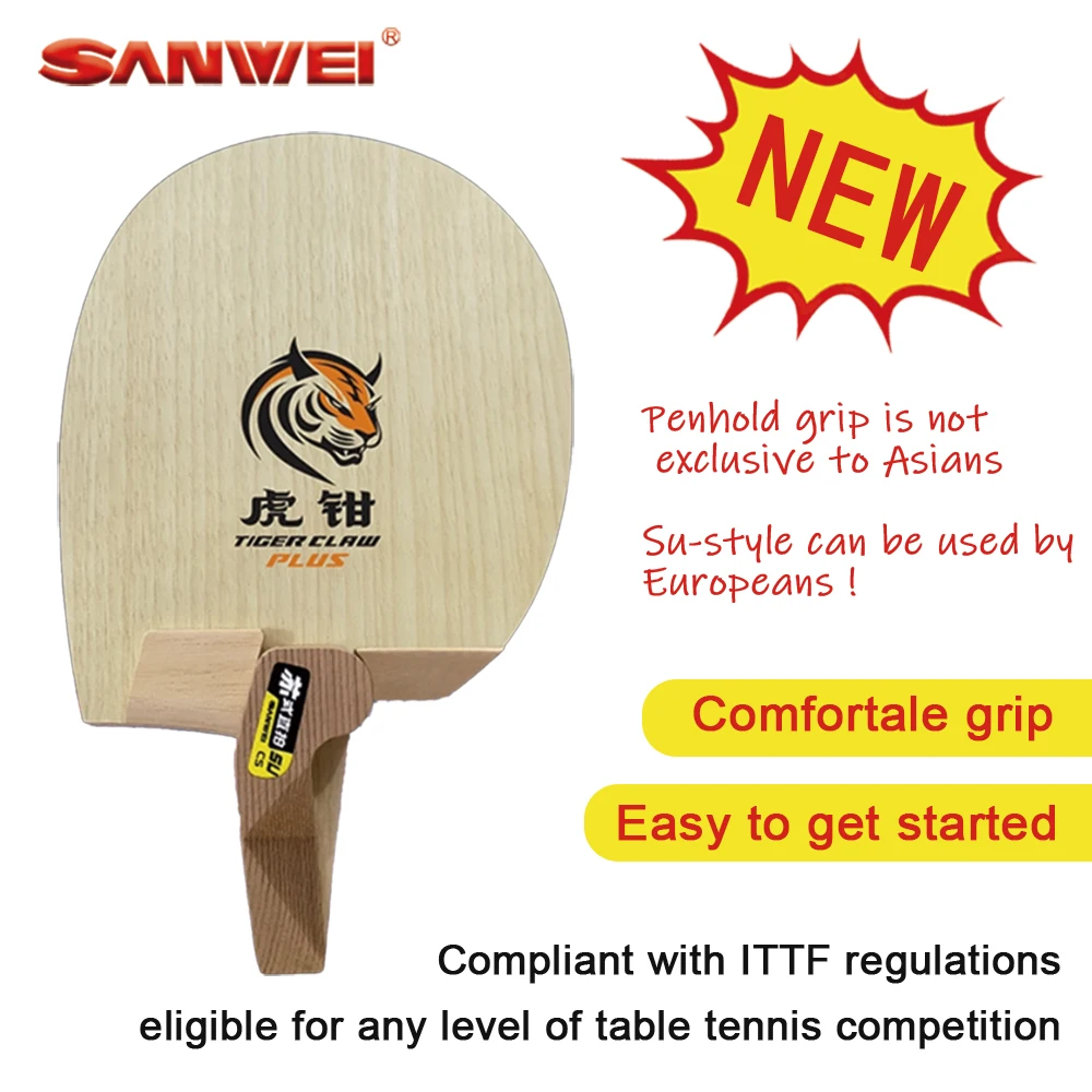 Original SANWEI Table Tennis Blade Su Style Tiger Claw Plus Series Penhold Racket Ping Pong Blade Professional Ping Pong Paddles