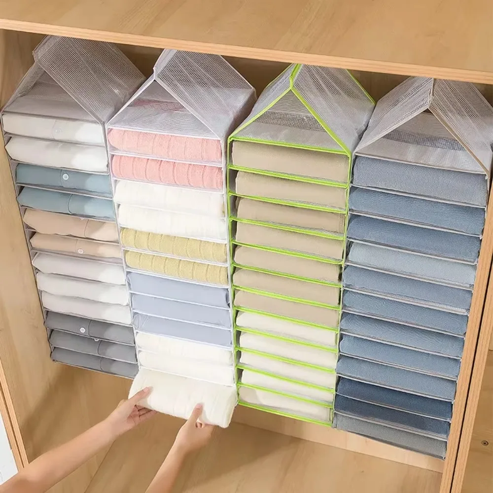 Hanging Clothes Jeans Compartment Storage Bag Wardrobe Pants T-shirt Organizer Case Underwear Socks Holder Box Closet Organizer