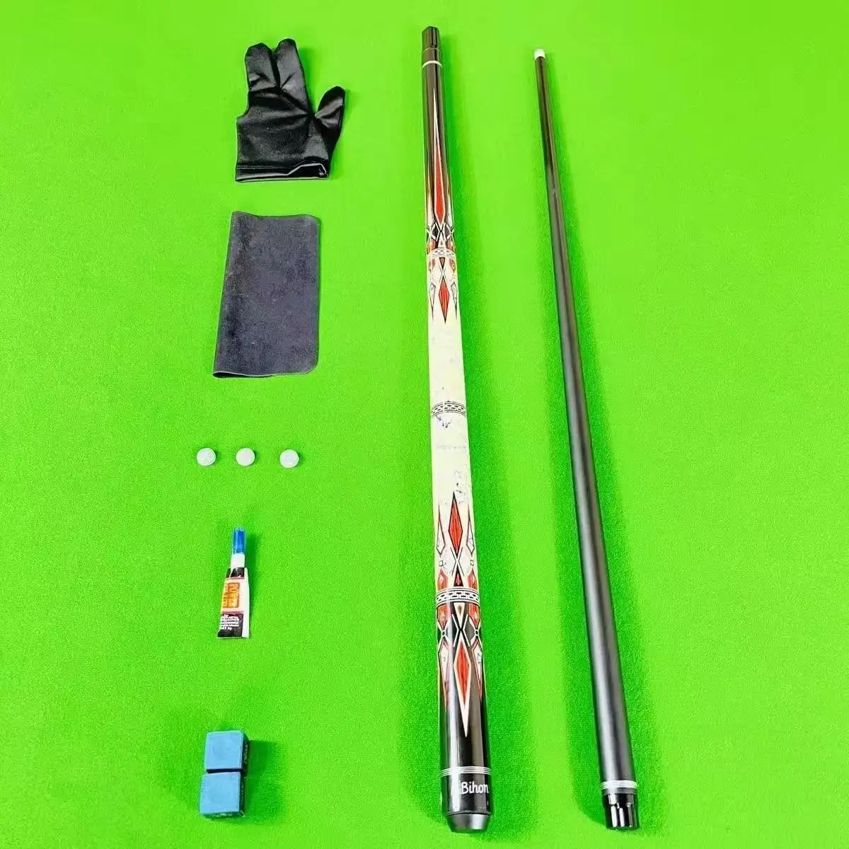 

Billiards Club 1/2 Split Black Eight Nine Snooker Special 10/11.75/12.8MM Large and Small Head Maple Material Weight 500g