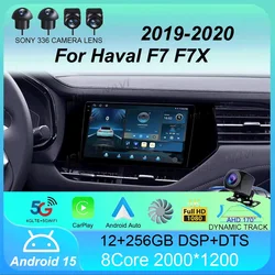 Car Radio Android 15 Carplay Auto For Haval F7 F7X 2019-2020 Multimedia Video Player Navigation GPS 8-Core WiFi+4G DSP Stereo BT