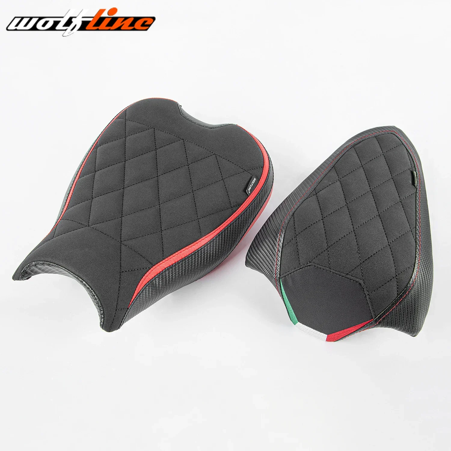 WOLFLINE Rider Passenger Seat Pad Front Rear Saddle Cushion for Ducati Streetfighter V2 2022 2023