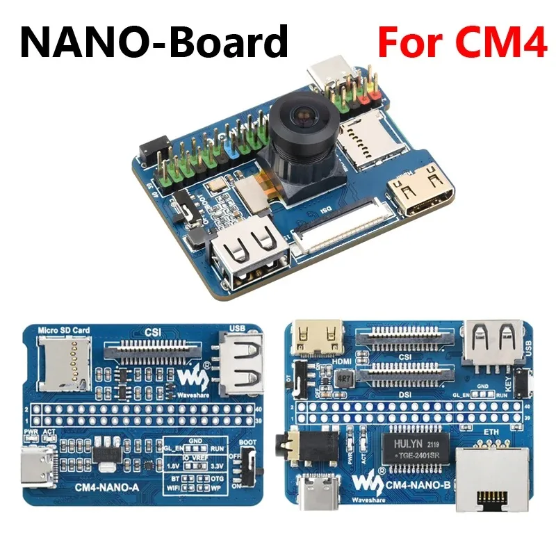 

Опция CM4-NANO-A/B/C Raspberry Pi CM4/CM5 Вычислительный модуль платы ввода-вывода супер мини и имеет тот же размер в качестве основной платы CM4/CM5