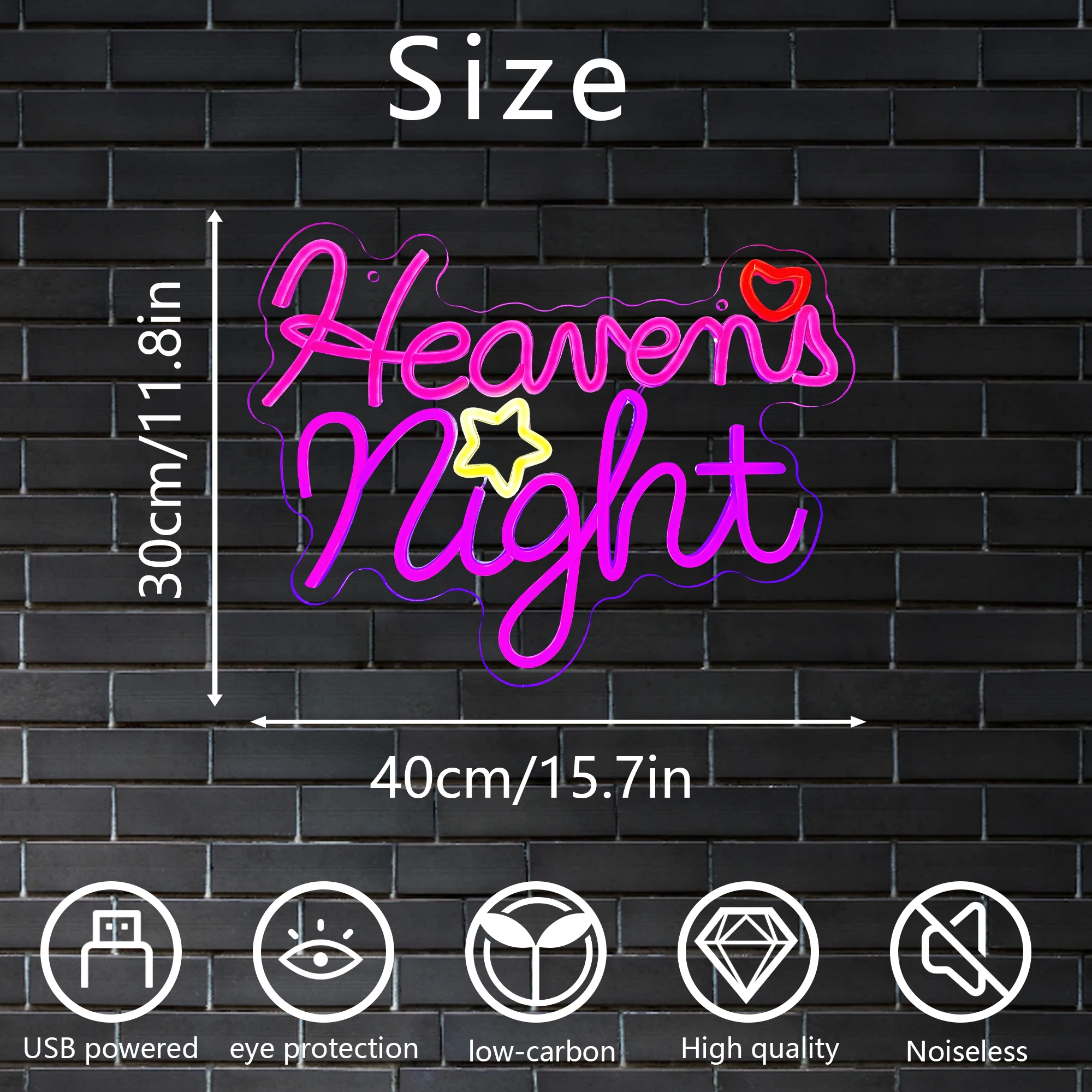 Heavens Night Neon Signs Game Room Decor Bedroom Hanging Night Lamp Party Holiday Cool Gift Neon Acrylic USB