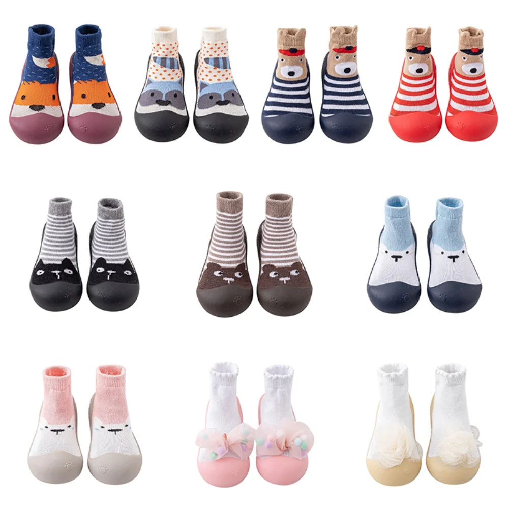 

Children Todller Shoes Baby Boys And Girls Non Slip Flat Socks Shoes Lightweight Comfortable Cute Cartoon Pattern Walking Shoes