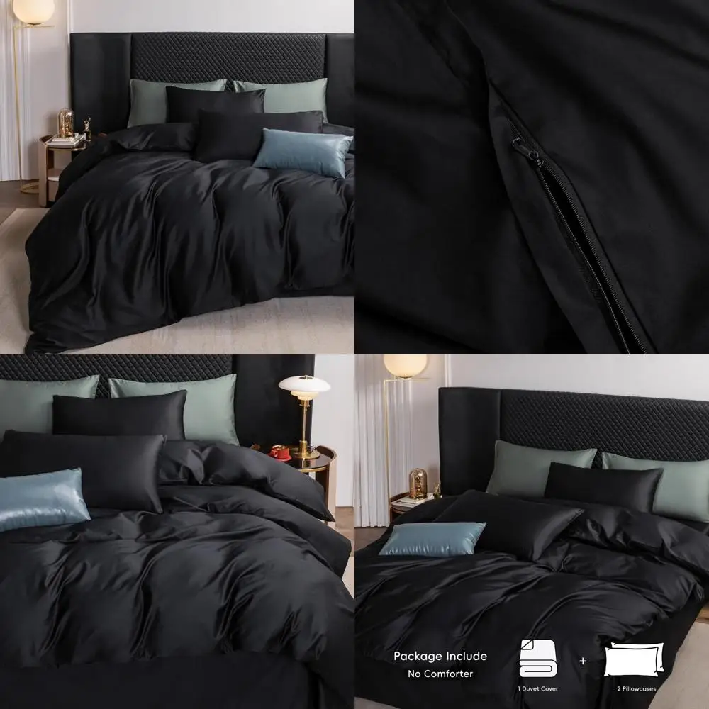 

Luxury Soft Breathable 100% Cotton 600 Thread Count Duvet Cover Set - Extra Long Staple Cotton - Silky Sateen for Hotel Quality