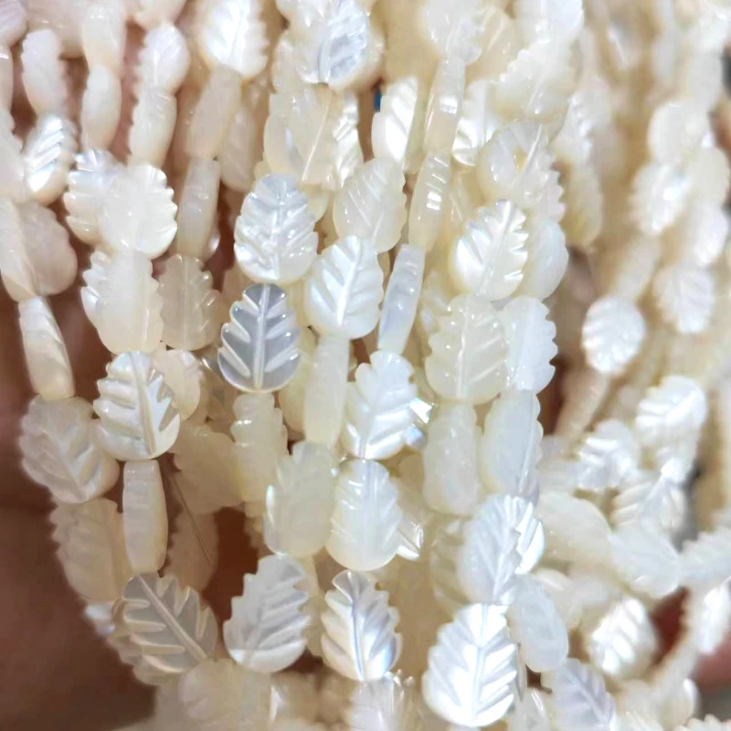 New Natural White Butterfly Tree Leaf Double-sided Carved Loose Beads DIY Handmade Bracelet Necklace Accessories Wholesale