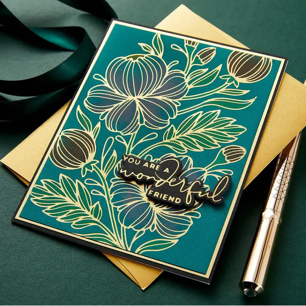 GLIMMERING PEONIES GLIMMER Cutting Dies Stamps Stencil Hot foil  Scrapbook Diary Decoration Embossing Template DIY Greeting Card