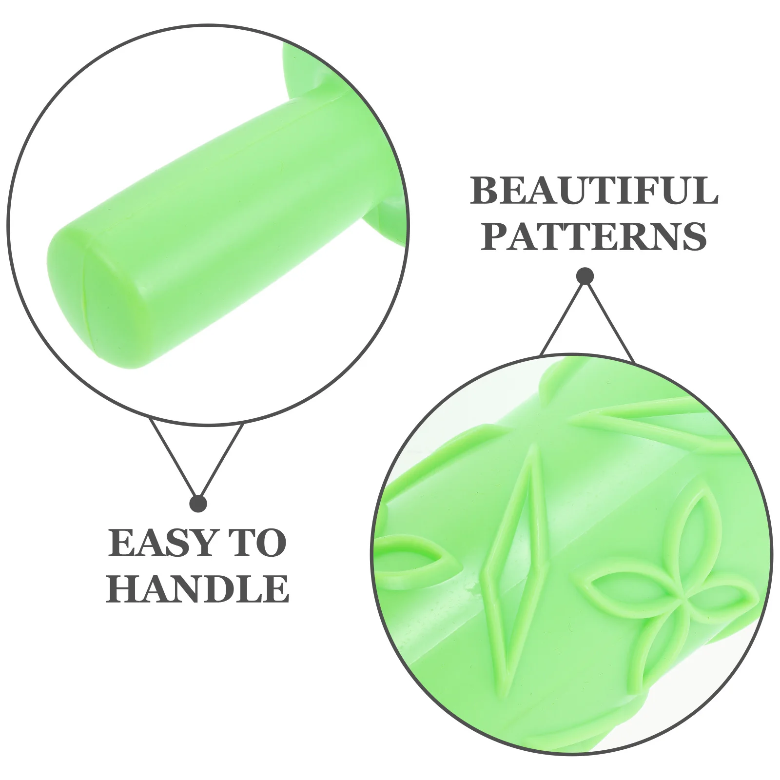 

Embossed 36.5X4.5X4.5Cm Green Plastic Fondant Cake Decorating Tool For Baking Pastry Craft Clays Pin Plastic Rolling Pin