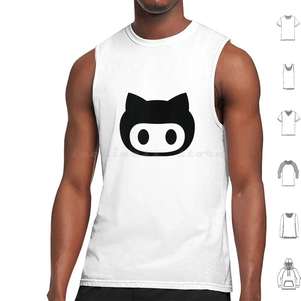 Gitface Tank Tops Vest Sleeveless Github Octocat Mexican Cap Charro Cap Java Html5 Code Programmer Collection Microsoft