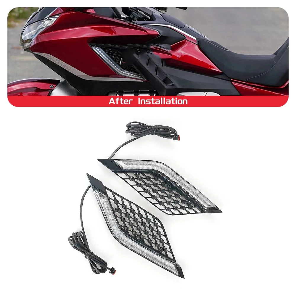 

Motorcycle LED Light Radiator Grill Panels Decorative Light Lamp For Honda Goldwing Gold Wing GL1800 Tour DCT Airbag 2018-2023