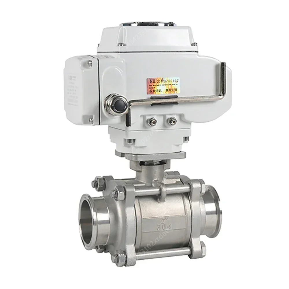 New   COVNA Electric Motor Operated Valve 12V 3 Piece On Off Electric Actuator Ball Valve Stainless Steel Ball Valve