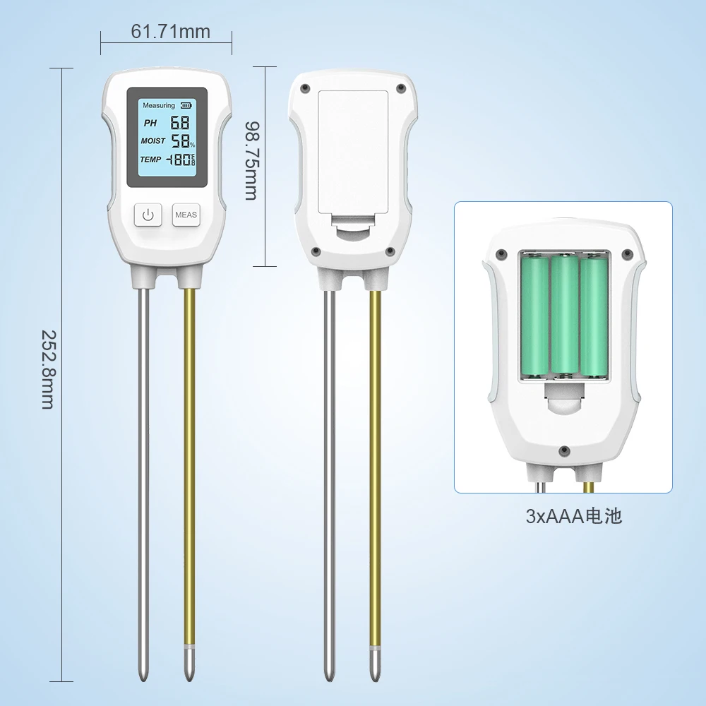 Imagem -06 - Inteligente Digital Lcd Testador de Solo Jardim Flor em Vaso de Planta ph Sensor de Umidade de Temperatura Plantas Ferramenta de Teste Úmida 3in 1