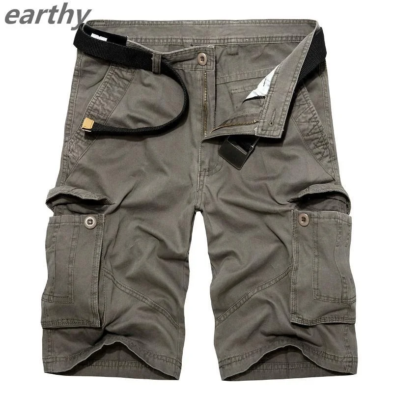 Summer Men\'s Fashion Overalls Cotton Casual Loose Multipocket Shorts Cargo Shorts Large Size pantalones cortos hombre