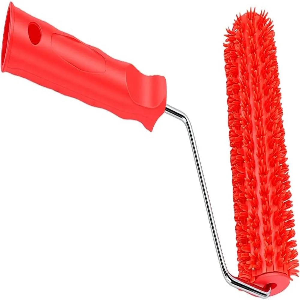 2PCS Toothed Design Texture Paint Roller Ergonomic Handle 7 Inch Pattern Paint Roller Rubber Roller Brush Home Improvement