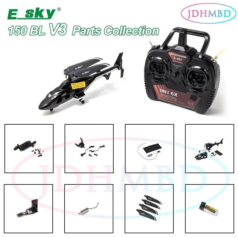 ESKY 150 BL V3  Helicopter Spare Parts Main Blades Tail blade Swashplate Line Servo Set  Fuselage Set Motor