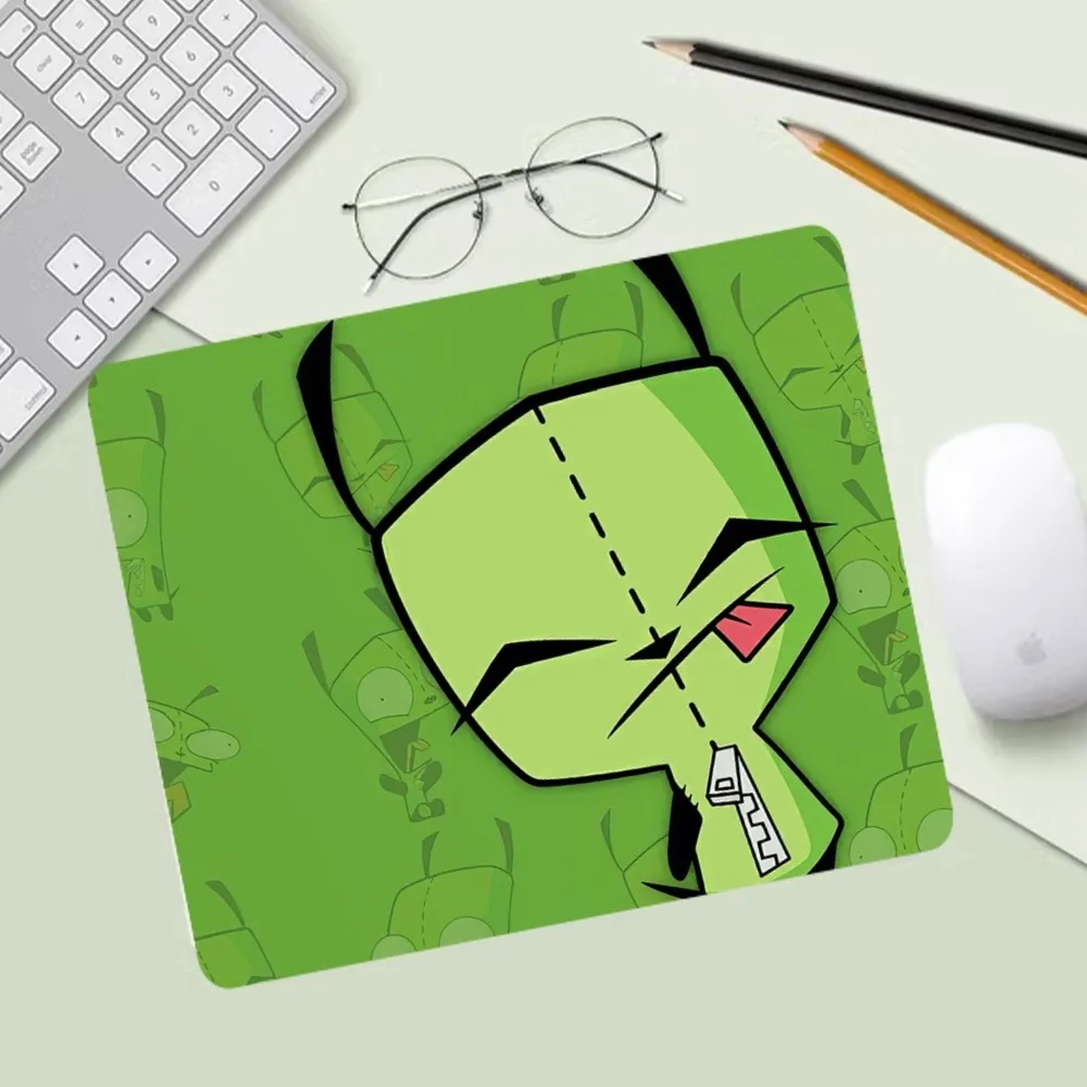 Invader Zim Mousepad lucu meja komputer alas meja bantalan Keyboard Laptop bantal antiselip Deskpad