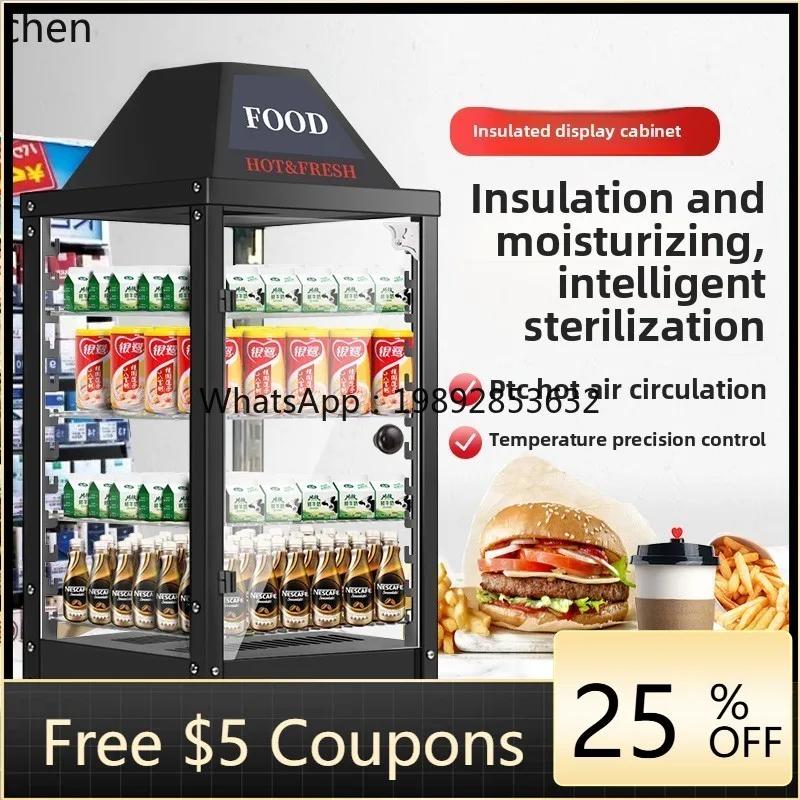 

ZS Beverage Heating Machine Commercial Insulation Box Hamburg Milk Egg Tart Insulation Cabinet Food Heating Display Cabinet