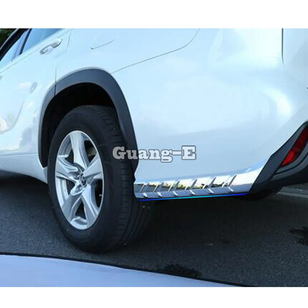 For Toyota Highlander Kluger 2020 2021 2022 Side Rear Bumper Corner Trim Guard Protector Chrome Car Exterior Accessories Decor