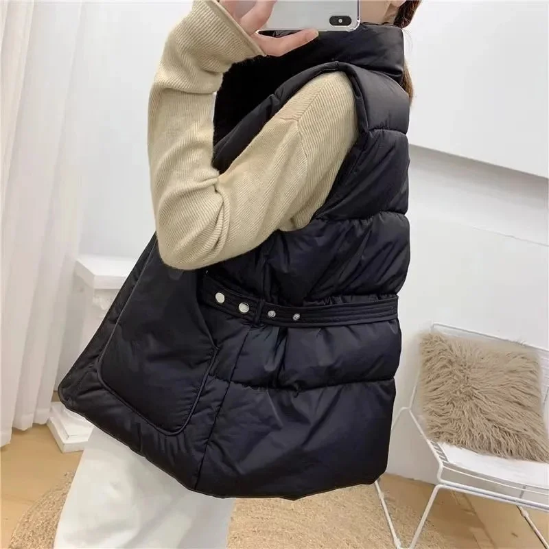 

Down Cotton Vest Women 2024 New Korean Autumn Winter New Loose Fitting Outer Jacket Female Warm Vest Camisole Jacket Cardigan