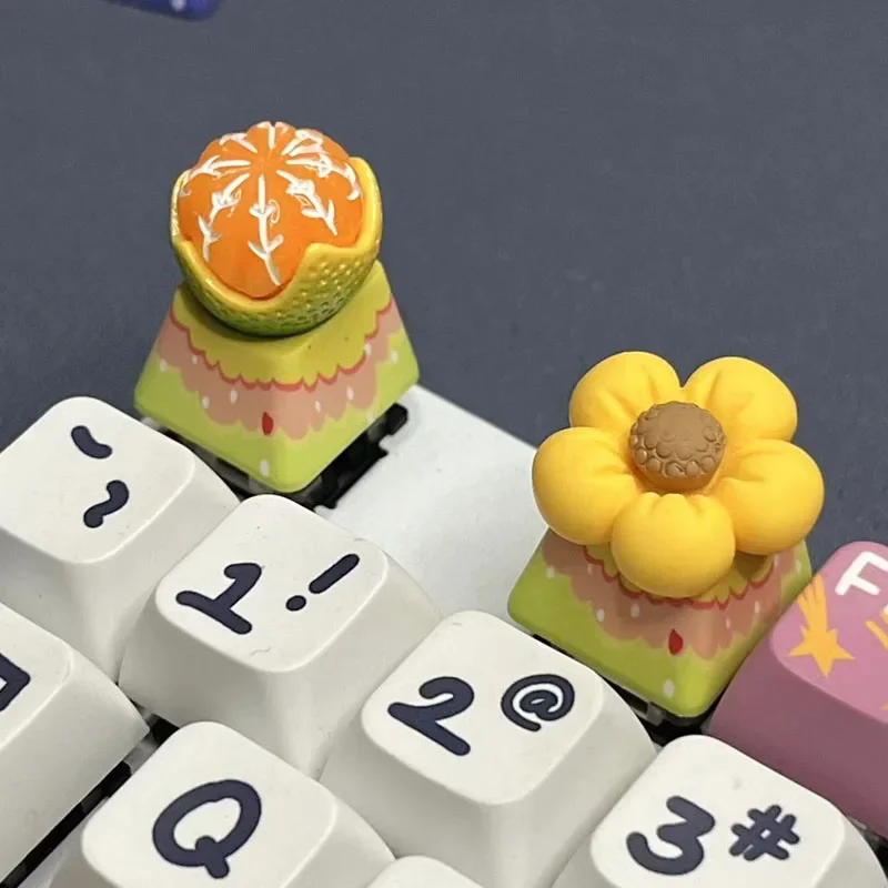 Capuchons de touches de fruits pour clavier mécanique, rétro-4.2 astronomique, aucun MX, axe croisé, cadeau personnalisé, fait à la main, orange, R4 ESC, bricolage