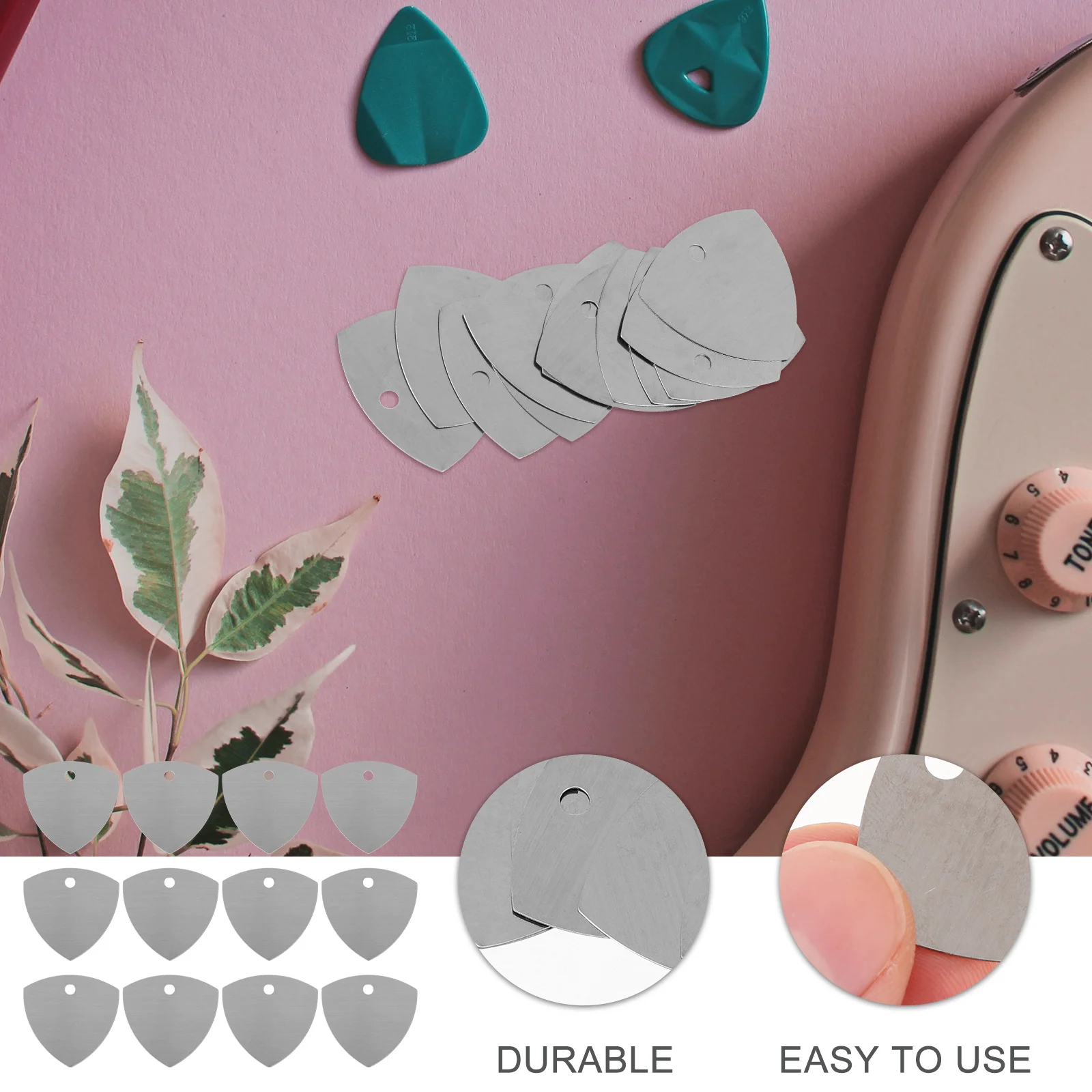 

12Pcs Premium Guitar Picks Bass Plectrums Smooth Surface Fingertip Guards for Beginners Instruments Accessories