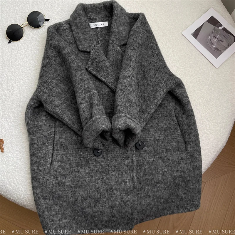 Boys Woolen Coat Overcoat Jacket Windbreak 2024 New Warm Plus Thicken Autumn Winter Cotton School Children\'s Clothing