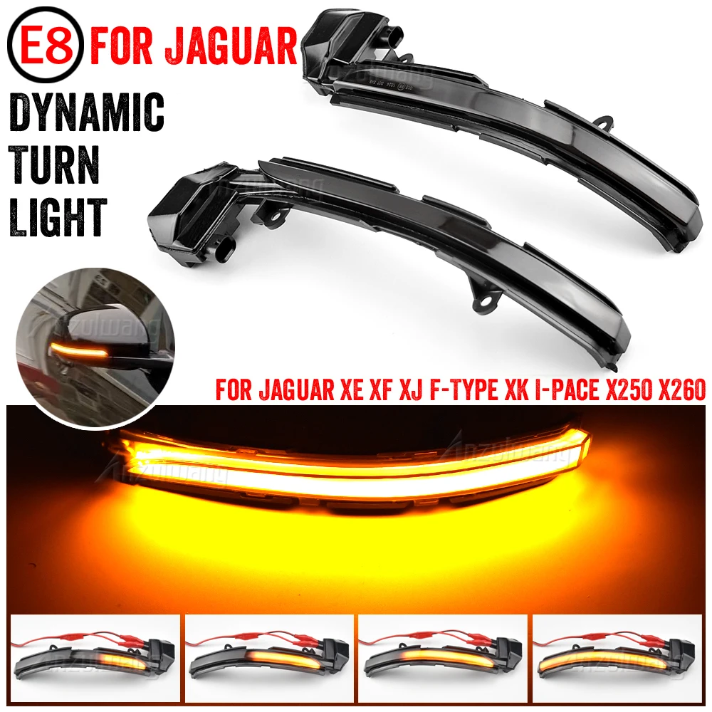 

Dynamic Turn Signal LED Side Mirror Indicator Blinker Sequential Light For Jaguar XE XF XJ F-TYPE XK XKR I-PACE X250 X260