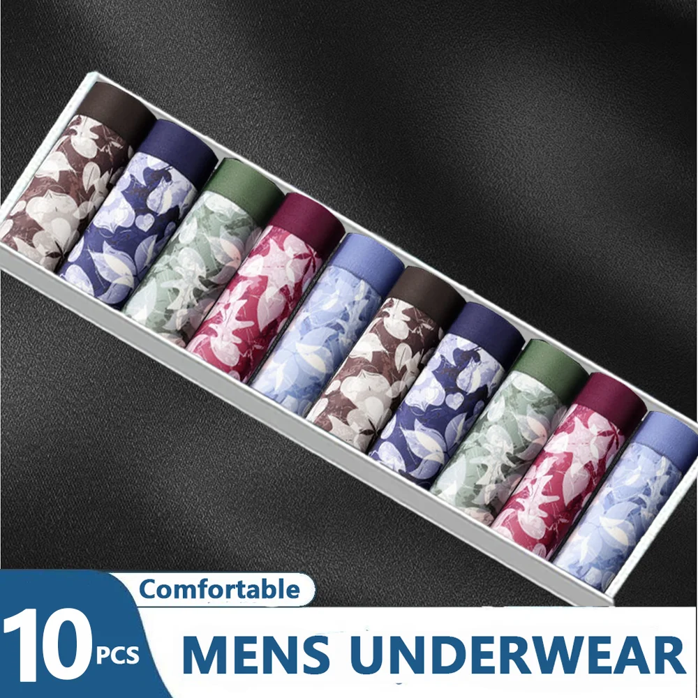 10 pezzi biancheria intima da uomo biancheria intima sexy confortevole e traspirante boxer da uomo mutandine maschili stampa boxer biancheria intima taglie forti L-4XL