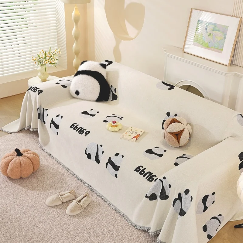 

Panda Chenille Sofa Cover Reversible Non-Slip Couch Cover for Living Room Outdoor All Season【Multi-Color】3-Seater