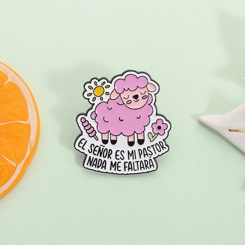 الرب هو بلدي الراعي المينا دبوس المسيحية عيد الفصح الإيمان الديني الكتاب المقدس الآية الإسبانية إقتباس بروش شارة التلبيب مجوهرات هدية #5