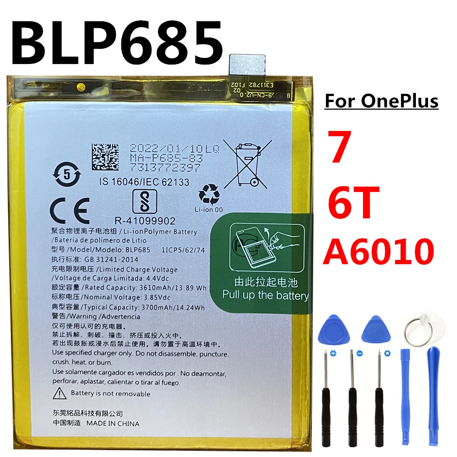 New Original BLP685 High Quality 3700mAh for OnePlus 6T A6010 Mobile Phone Battery