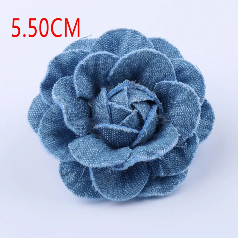 10 teile/los Denim künstliche handgemachte Blumen Jeans rock Jeans Kleidung Dekoration DIY Accessoires – Detail 6