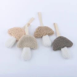 Cartoon Mushroom Shape Pacifier Clip Chain Pendant Fluffy Cotton Stuffed Dummy Nipple Holder Clips Toy Pacifier Chain Decor