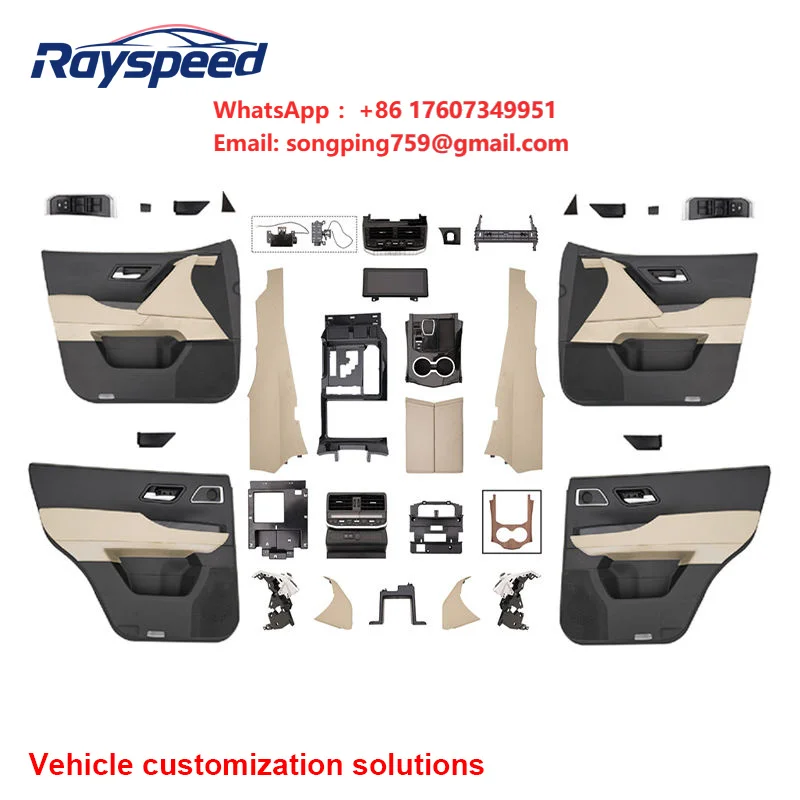 For Land Cruiser LC200 Aluminum Dashboard Conversion Kit LC300 Style Luxury Interior Upgrade with Screen Navigation